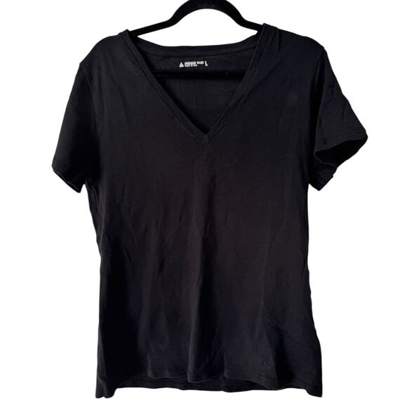 NWOT American Giant Women’s Premium Slub V Neck Tee Black Women’s Size Large - Picture 3 of 7